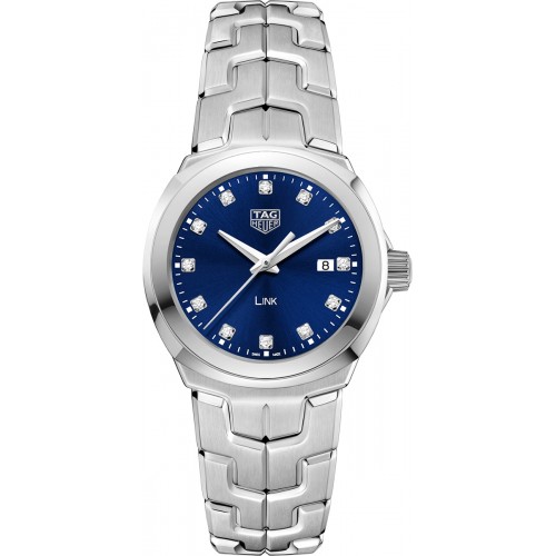 Tag Heuer Link 32mm Blue Dial Diamond Markers Women's Watch WBC1318-BA0600